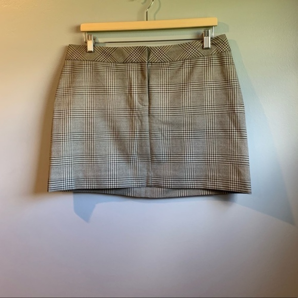 Express Plaid Mini Skirt in Gray and Black